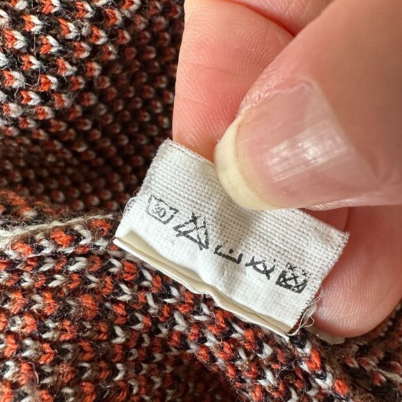 Mags & Pye Cream Brown Rust Native Aztec Print Longline Cardigan Sweater Medium - Picture 9 of 12